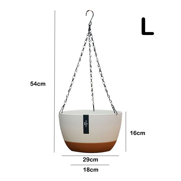 Self-Watering Hanging Planter with Iron Chain