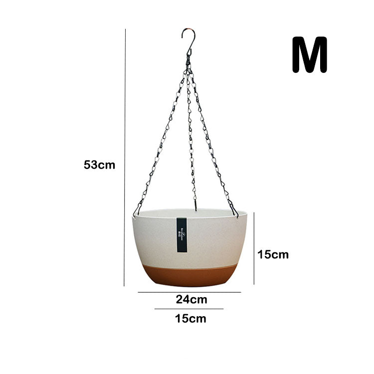 Self-Watering Hanging Planter with Iron Chain