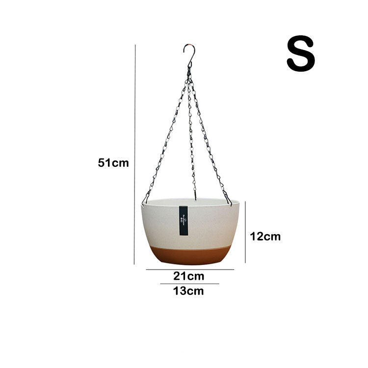 Self-Watering Hanging Planter with Iron Chain