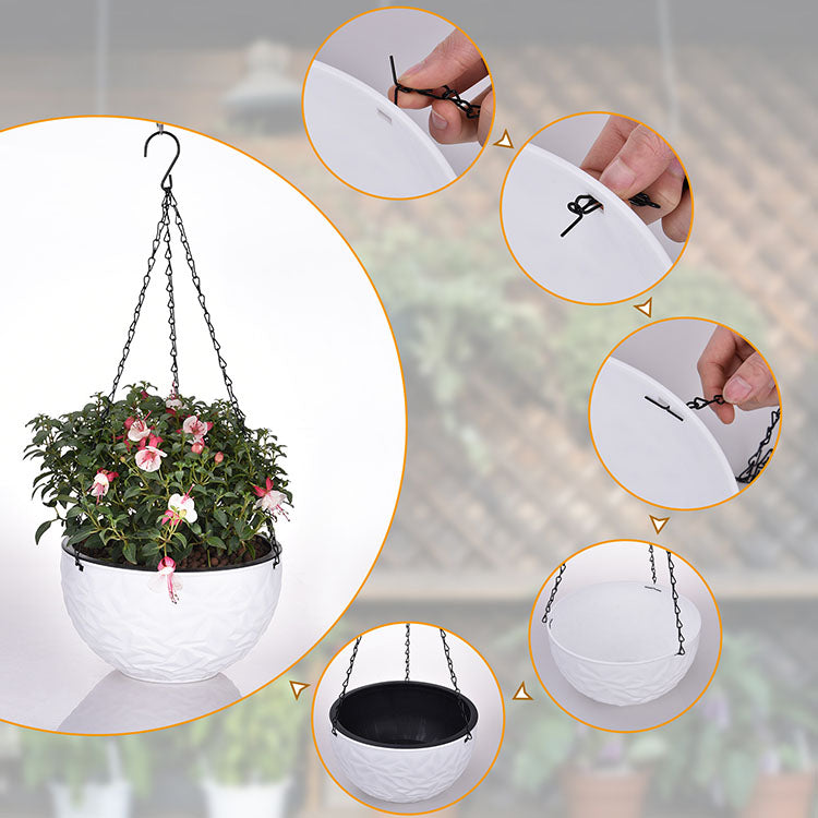 Self-Watering Resin Hanging Planter Flower Basket