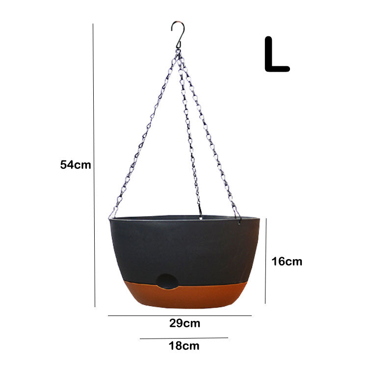 Self-Watering Hanging Planter with Iron Chain
