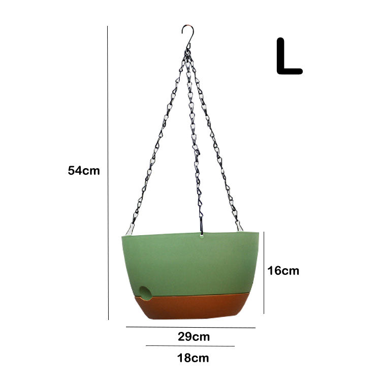 Self-Watering Hanging Planter with Iron Chain