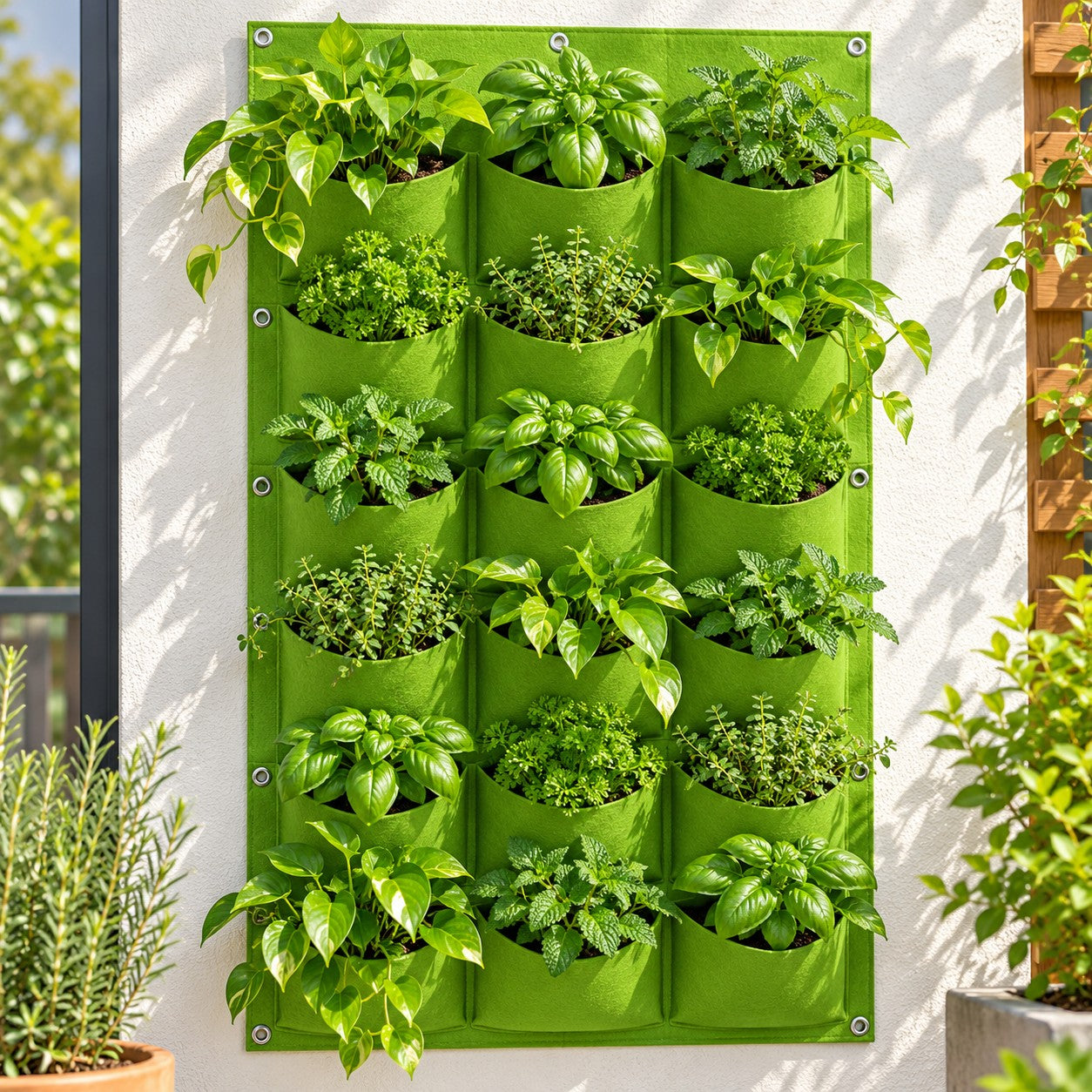18-Pocket Vertical Garden Planter Bag | Wall Hanging Grow Bag for Herbs & Flowers