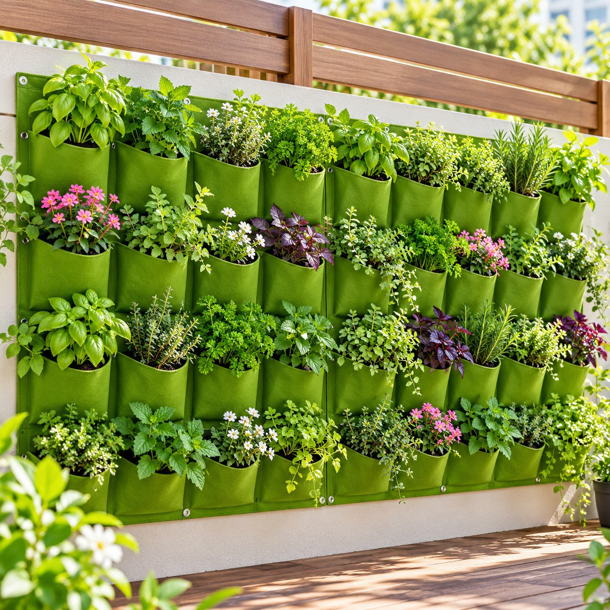 18-Pocket Vertical Garden Planter Bag | Wall Hanging Grow Bag for Herbs & Flowers