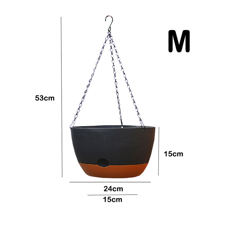 Self-Watering Hanging Planter with Iron Chain