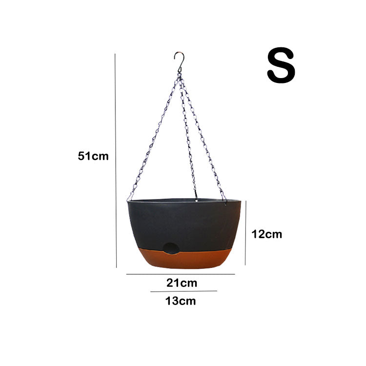 Self-Watering Hanging Planter with Iron Chain
