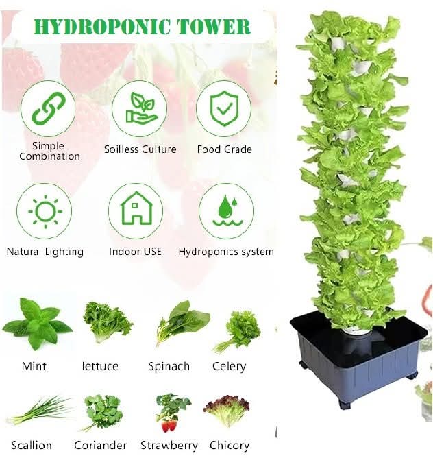 70-Pot Vertical Hydroponic Tower | 14-Layer Aeroponic Home Growing Kit