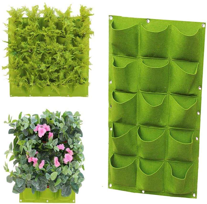 18-Pocket Vertical Planter Bag | Hanging Garden Grow Bag for Flowers & Herbs