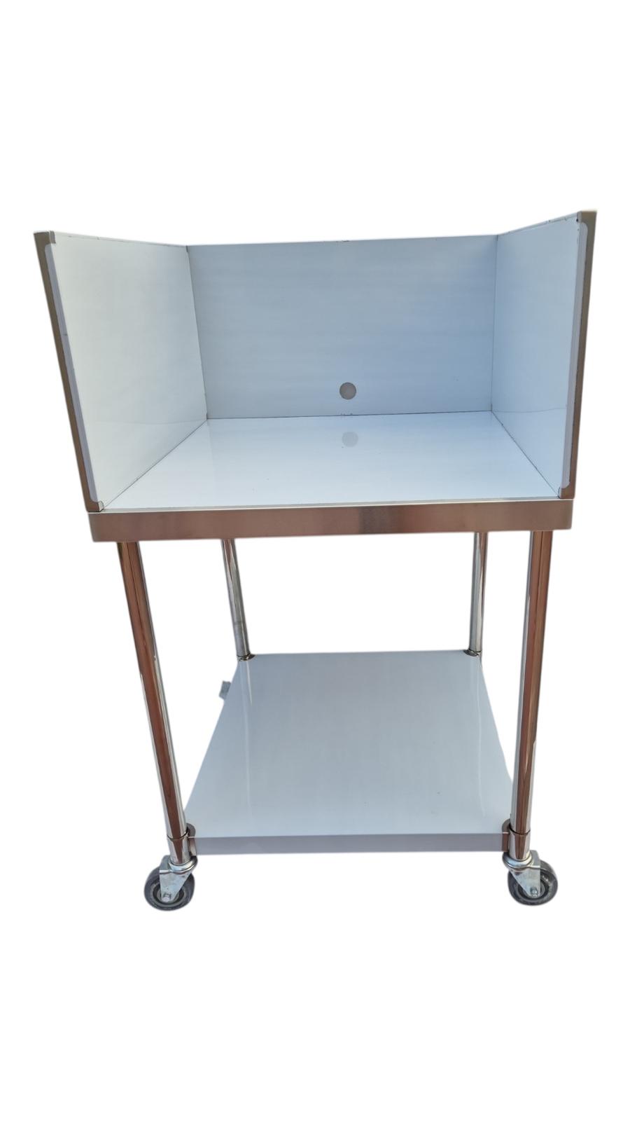 Stainless Steel Work Table with Splashback & Wheels – Commercial Prep Bench