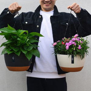 Self-Watering Hanging Planter with Iron Chain