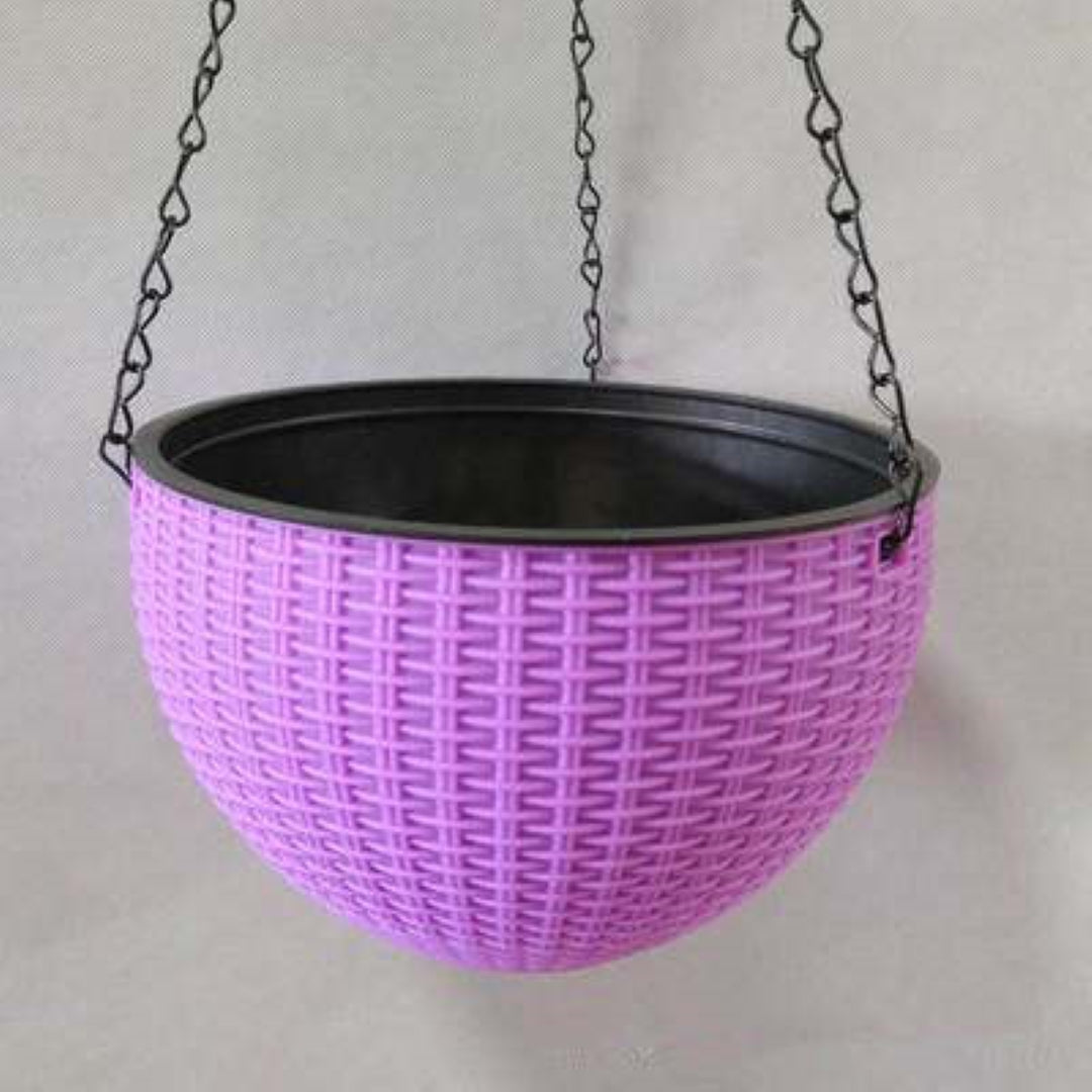 Rattan Hanging Plant Pot Self-Watering Double-Layer Basket