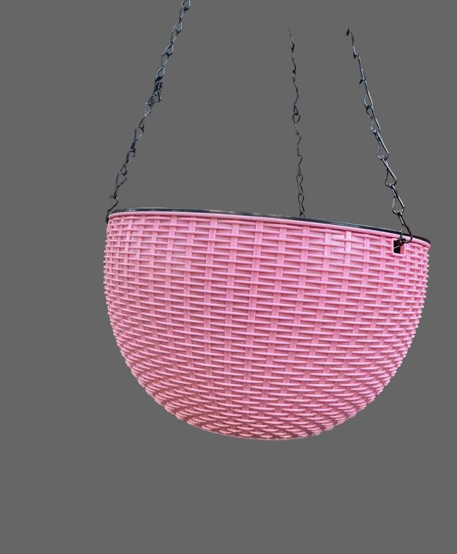 Rattan Hanging Plant Pot Self-Watering Double-Layer Basket