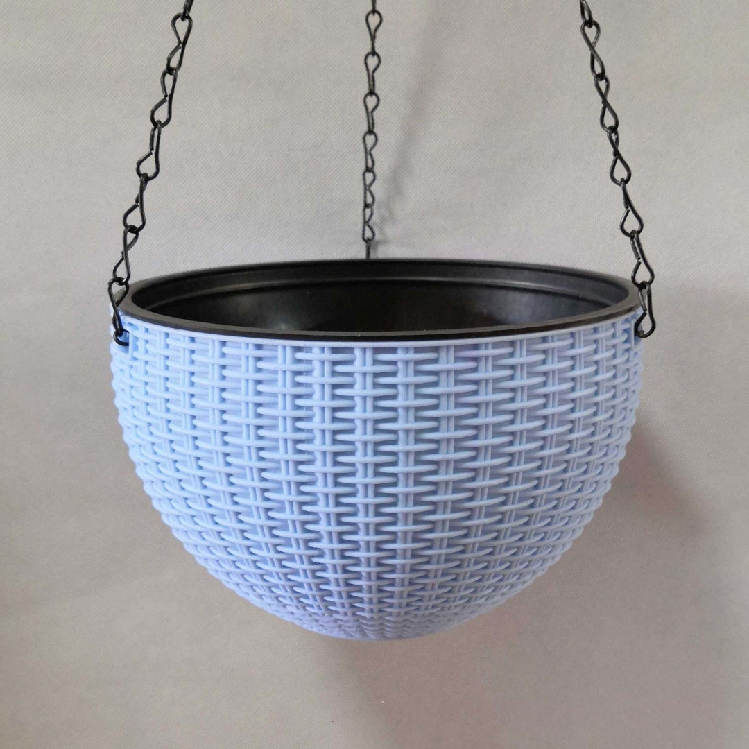 Rattan Hanging Plant Pot Self-Watering Double-Layer Basket