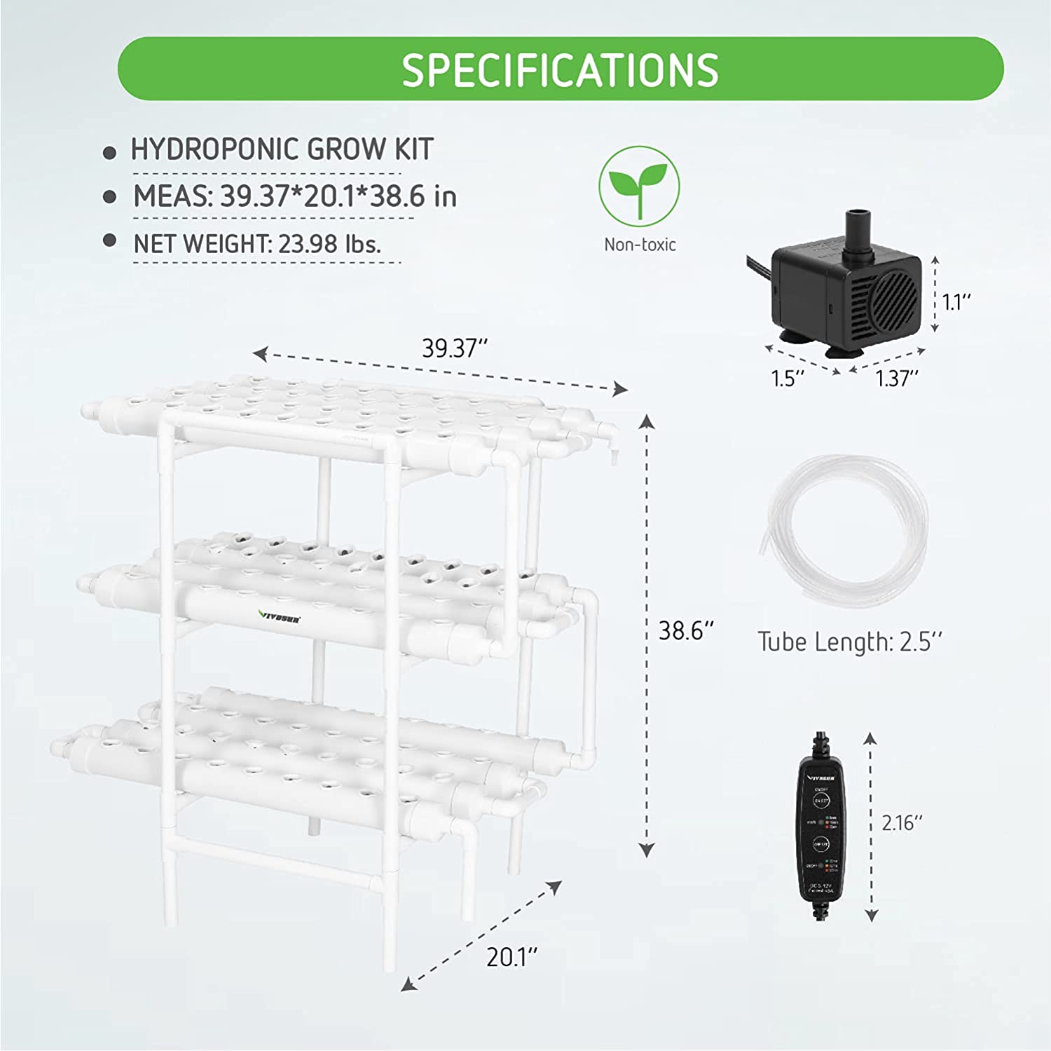 108-Plant Vertical Hydroponic Garden System | All-in-One Home Growing Kit