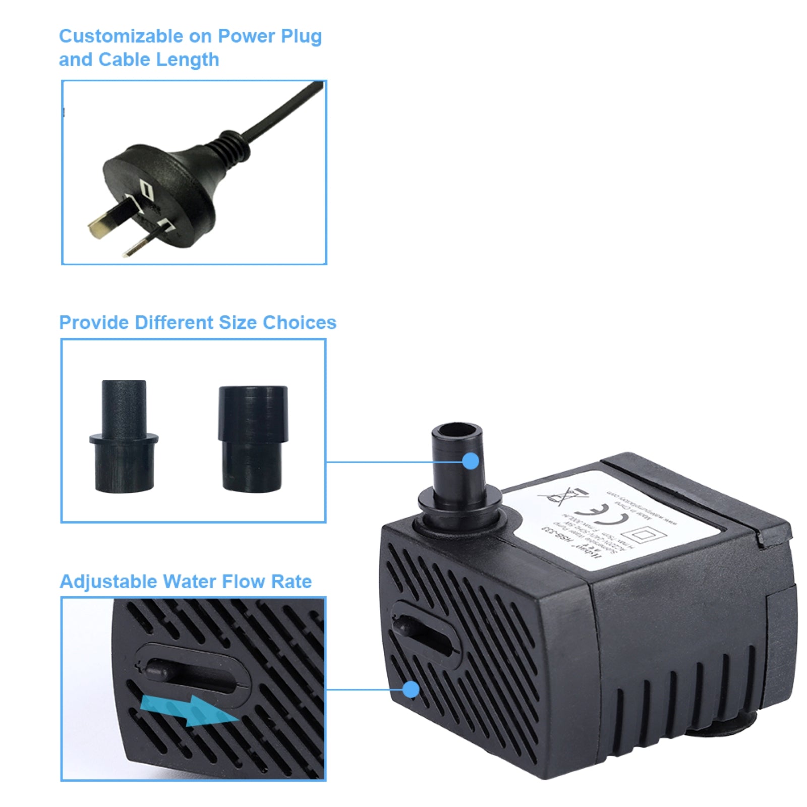 300LPH Small Submersible Water Pump | Mini Aquarium & Fountain Pump