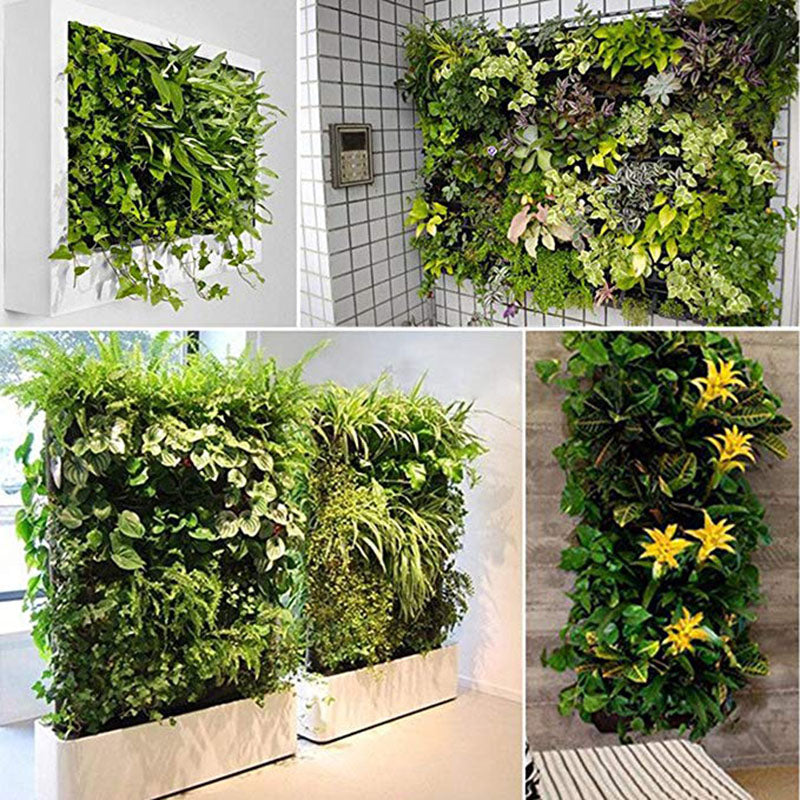 hanging wall plants outdoor 18-Pocket Vertical Garden Wall Planter – Hanging Green Wall Bag