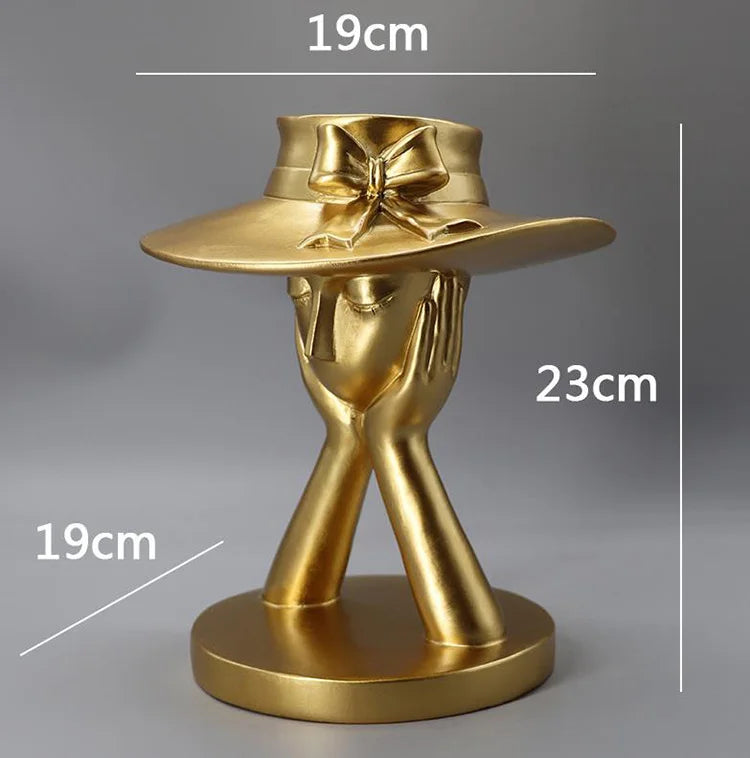 Resin Girl Head Flower Pot Decorative Lady Face Planter