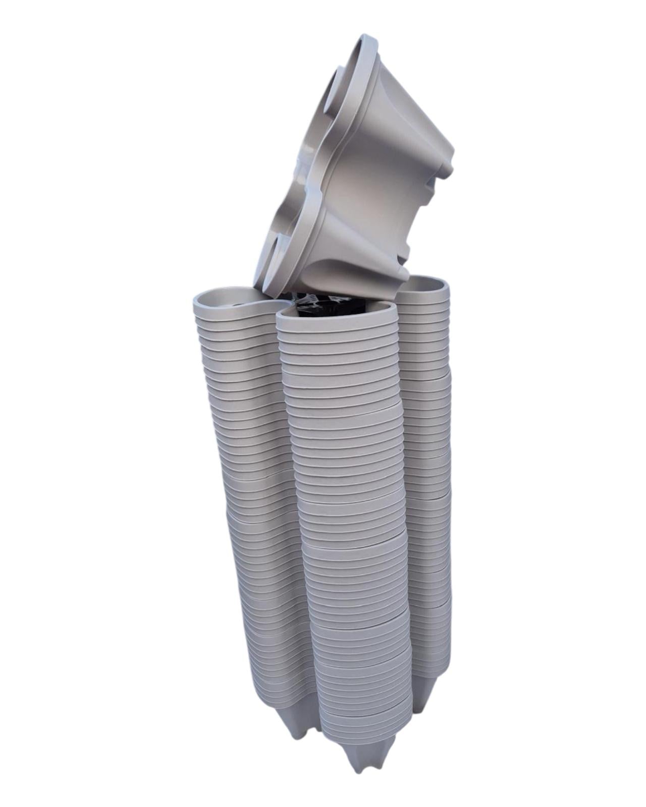 50-Tier Stackable Vertical Garden Planter Kit with PVC Support & Mobile Trolley Base