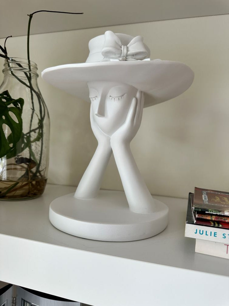 Resin Girl Head Flower Pot Decorative Lady Face Planter