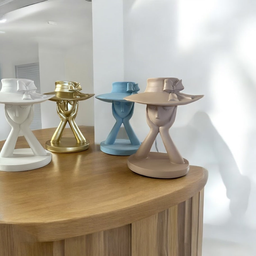 Resin Girl Head Flower Pot Decorative Lady Face Planter