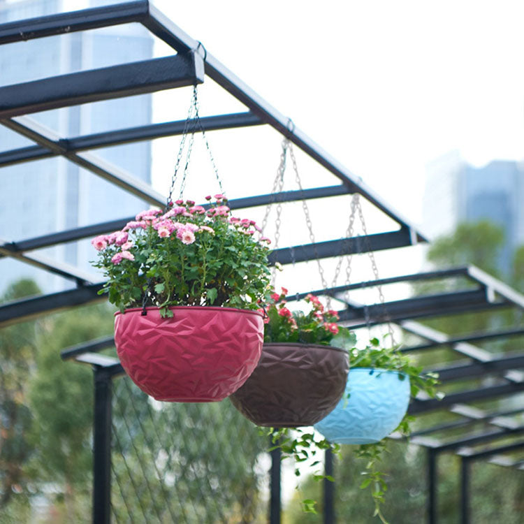 Self-Watering Resin Hanging Planter Flower Basket