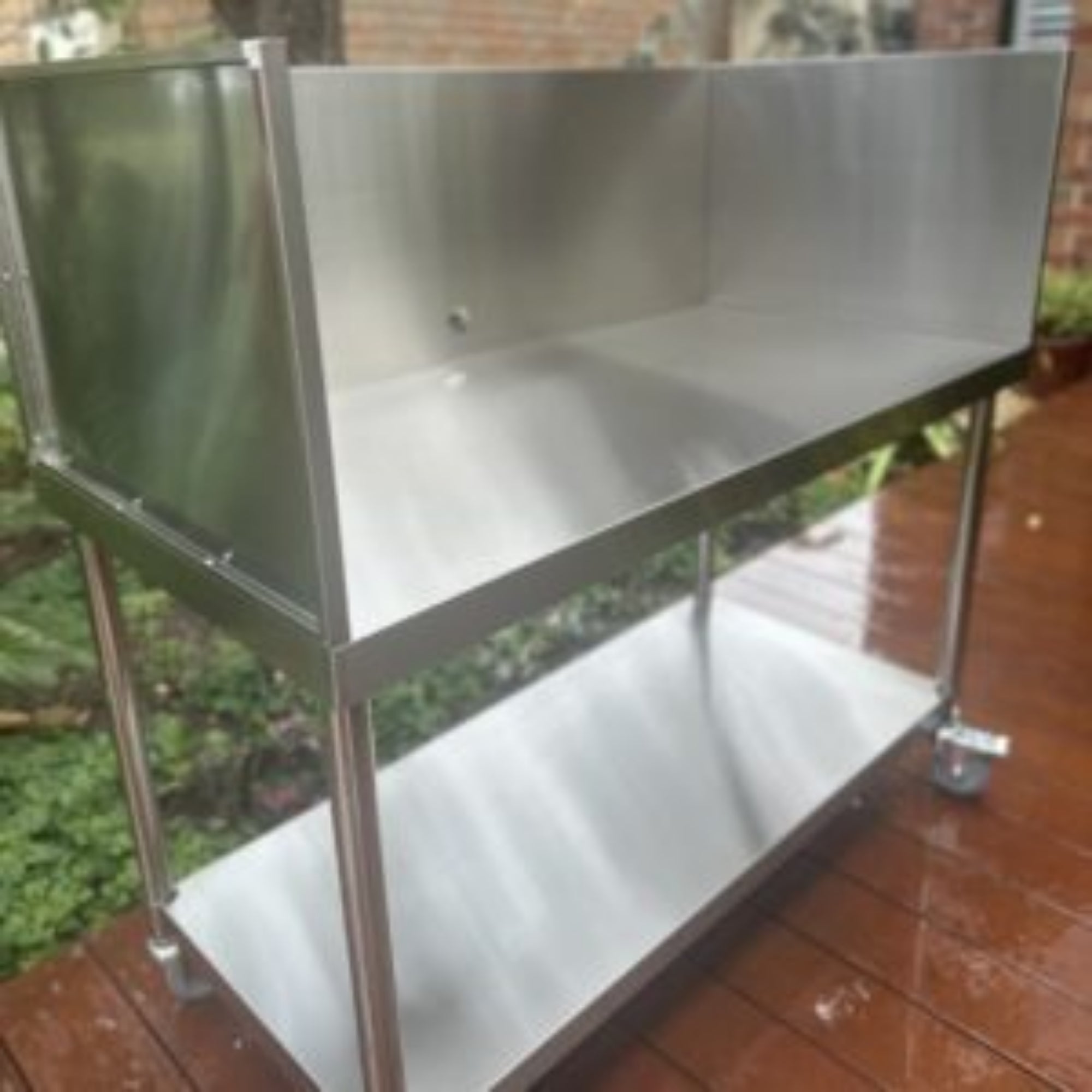 Stainless Steel BBQ Outdoor Table with Splashback