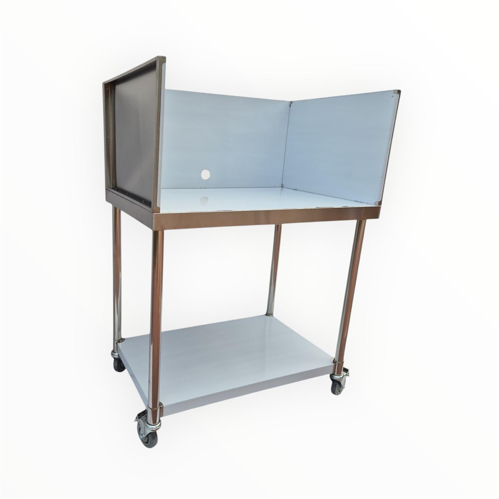 Stainless Steel Work Table with Splashback & Wheels – Commercial Prep Bench