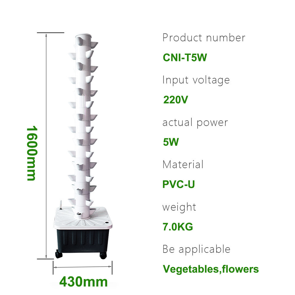 70-Pot Vertical Hydroponic Tower | 14-Layer Aeroponic Home Growing Kit