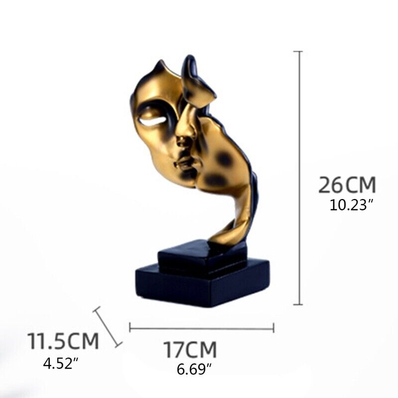 Golden Resin Kissing Couple Nordic Sculpture