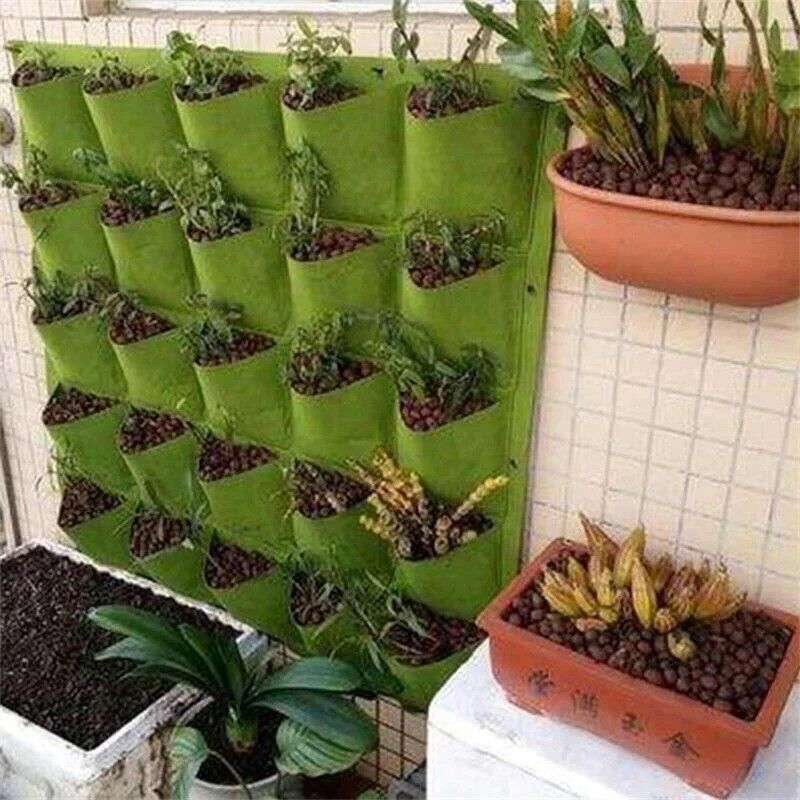 18-Pocket Vertical Planter Bag | Hanging Garden Grow Bag for Flowers & Herbs