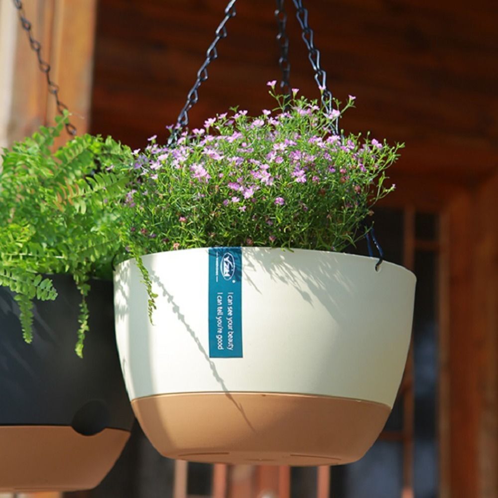 Self-Watering Hanging Planter with Iron Chain