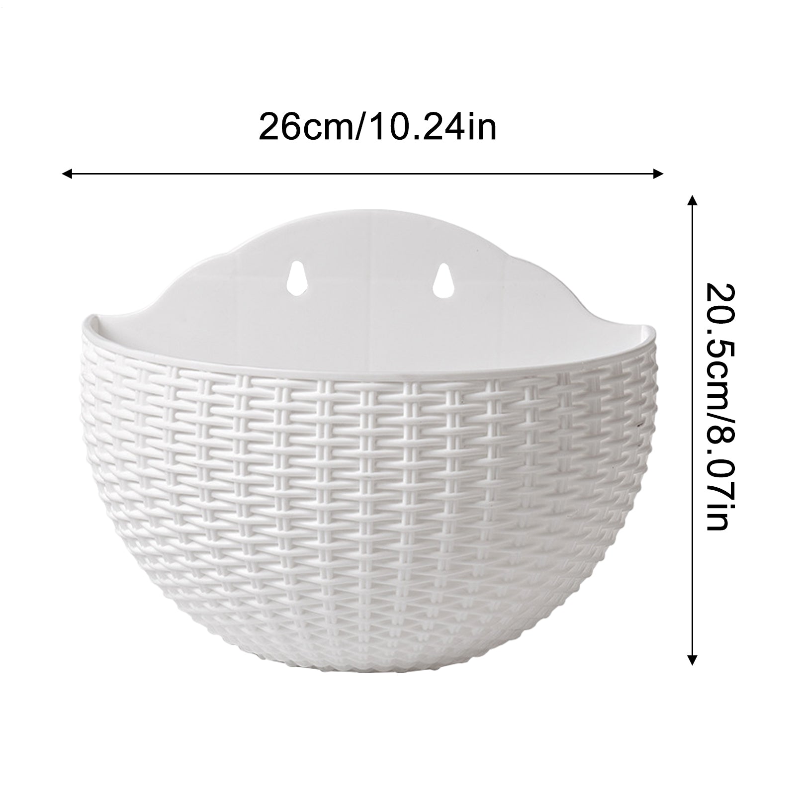 Half-Round Faux Rattan Wall Planter | Lightweight Hanging Flower Pot