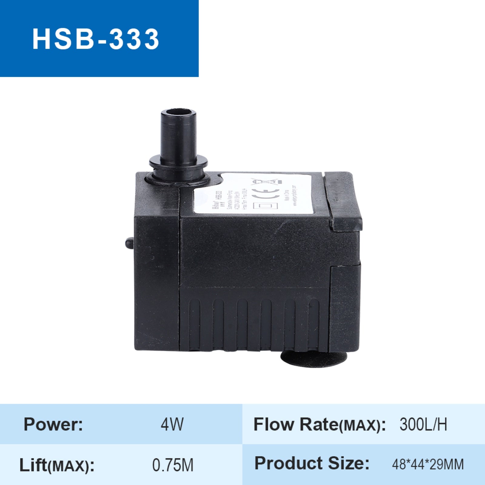 300LPH Small Submersible Water Pump | Mini Aquarium & Fountain Pump