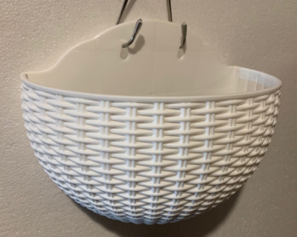 Half-Round Faux Rattan Wall Planter Hanging Flower Pot