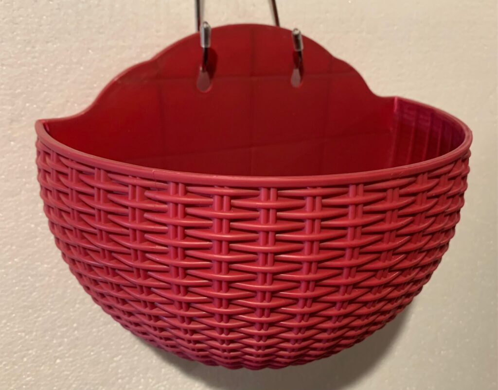 Half-Round Faux Rattan Wall Planter Hanging Flower Pot