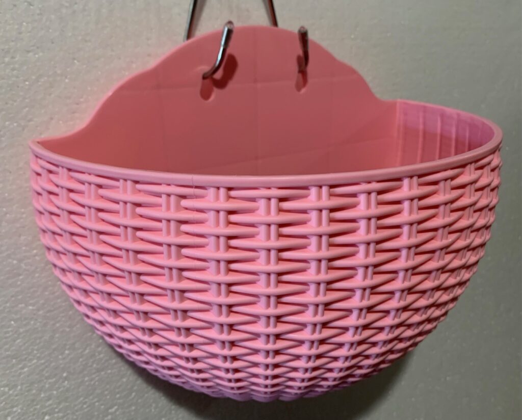 Half-Round Faux Rattan Wall Planter Hanging Flower Pot