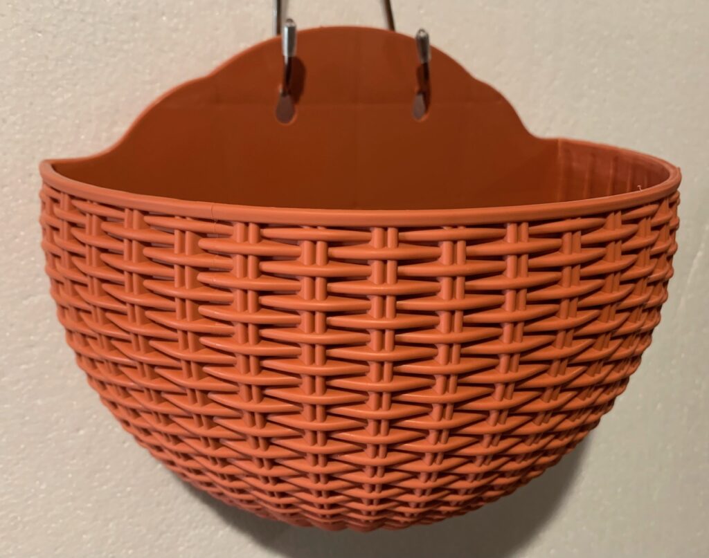 Half-Round Faux Rattan Wall Planter Hanging Flower Pot